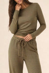 Striped Cotton Two Piece Lounge Set