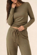 Striped Cotton Two Piece Lounge Set