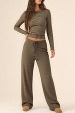 Striped Cotton Two Piece Lounge Set