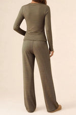 Striped Cotton Two Piece Lounge Set