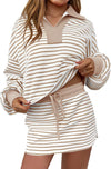Striped Two Piece Skirt Set