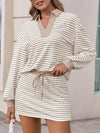Striped Two Piece Skirt Set