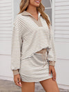 Striped Two Piece Skirt Set