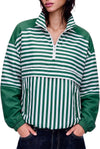 Striped Quarter Zip Pullover